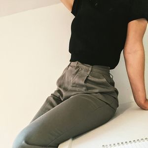 Collared cropped black shirt